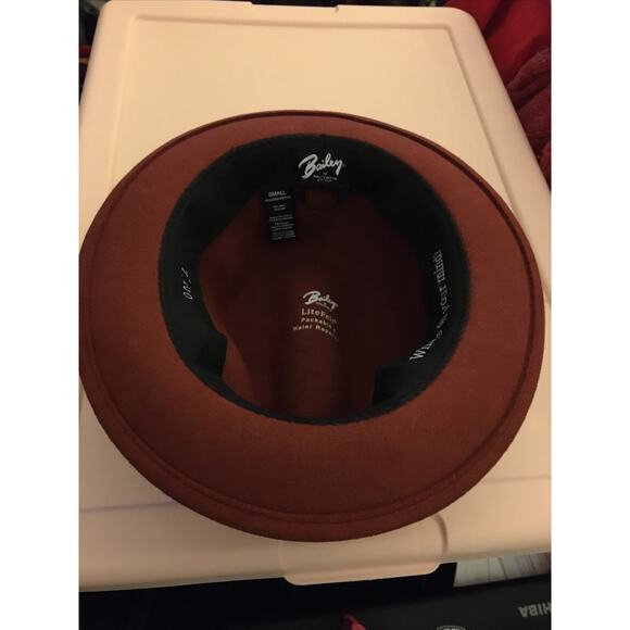 Bailey Tino Winters Elite Wool Felt Fedora Hat Burgundy Small - Picture 6 of 7